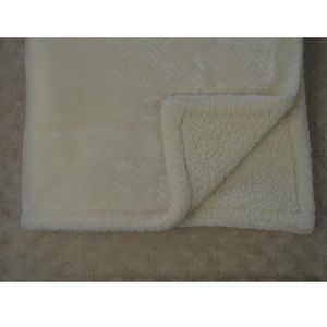 Walmart Stores Chevron Baby Blanket Cream Off White Thick Plush Sherpa Lovey